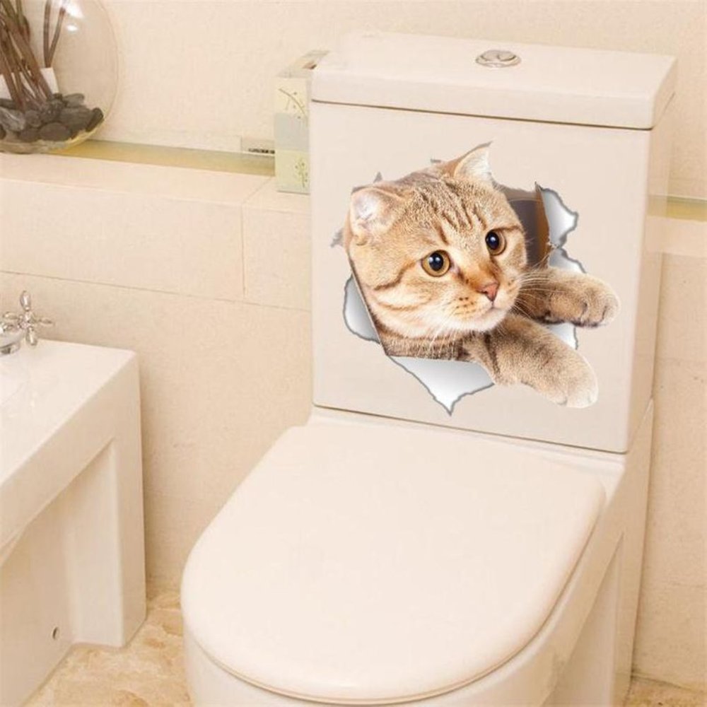 Vivid Kitty 3D Smashed Switch Wall Stickers